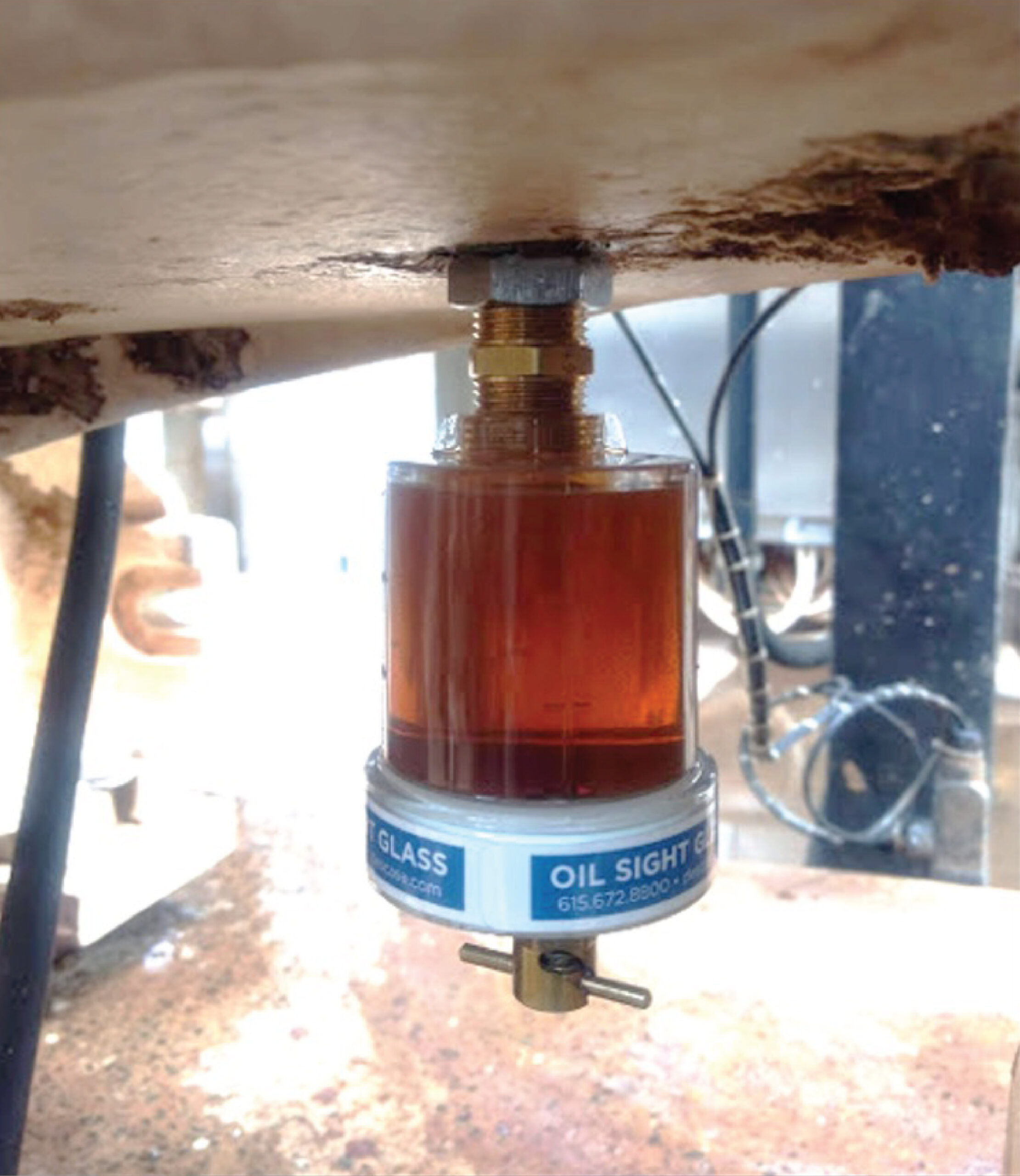 Mirilla de fondo Oil Sight Glass OSG para detección de agua